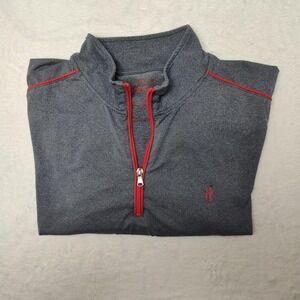Johnnie-O Quarter Zip Pullover Mens XL Gray Red Performance Golf Stretch Shirt